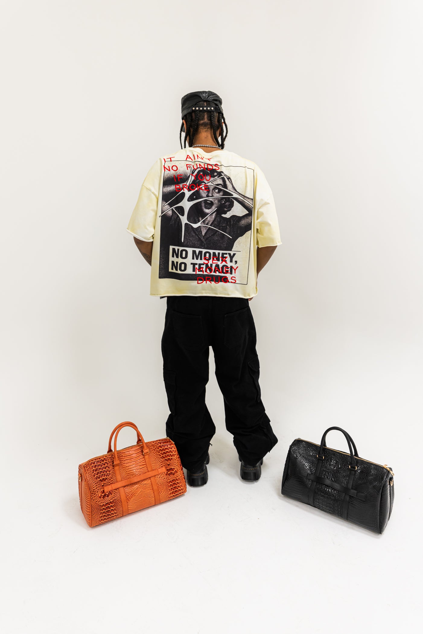 Grunge Double-Neck Crop Tee