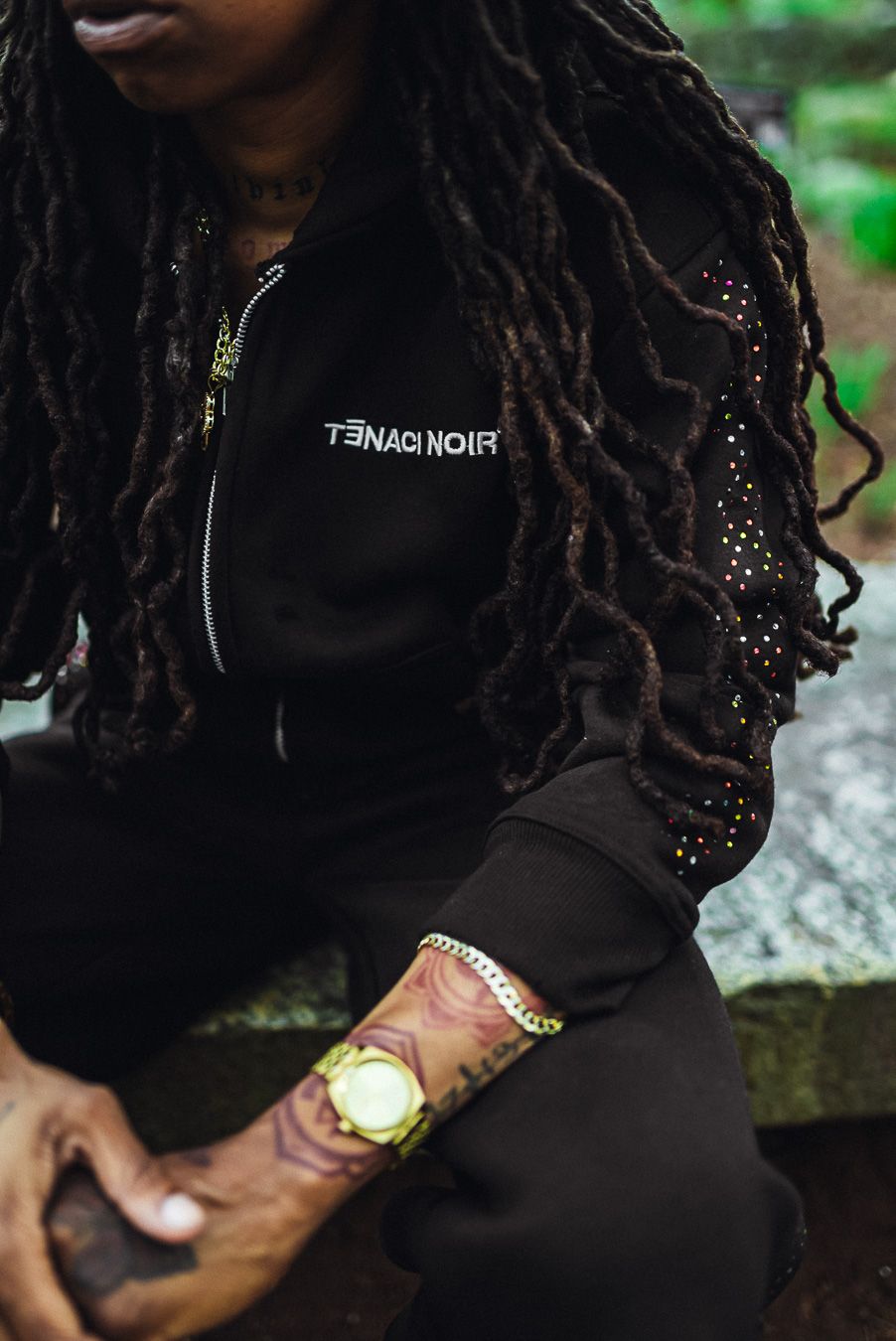 TENACI NOIR "MIDNIGHT CONFETTI" HOODIE